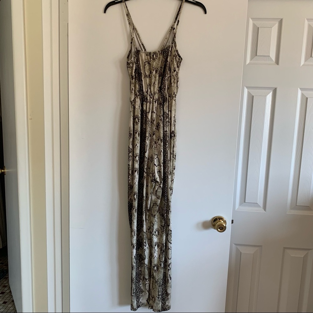 Snake Print Ruched Jumpsuit - Picture 3 of 5